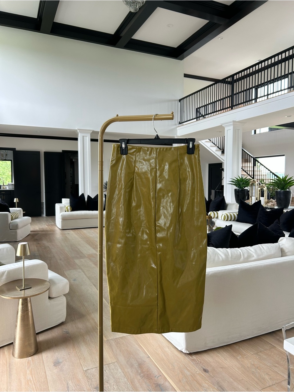 SHEIN Olive Green Faux Leather Pencil Skirt